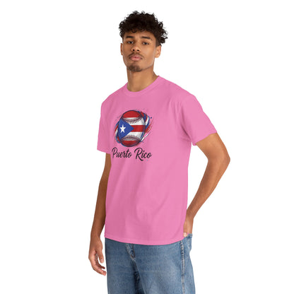 Puerto Rico Baseball Flag | Unisex Heavy Cotton T-Shirt