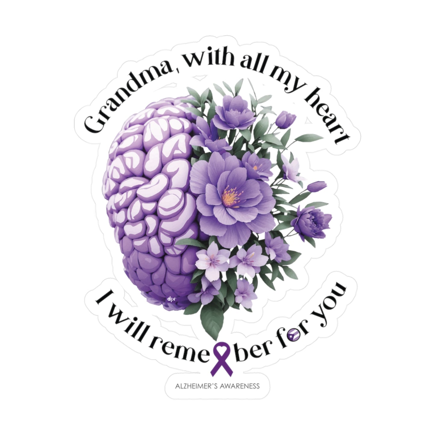GRANDMA I Will Remember for You  Waterproof Kiss-Cut Vinyl Decals
