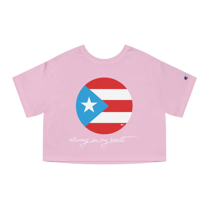 Puerto Rico Always in my Heart Women's Flowy Cropped Tee