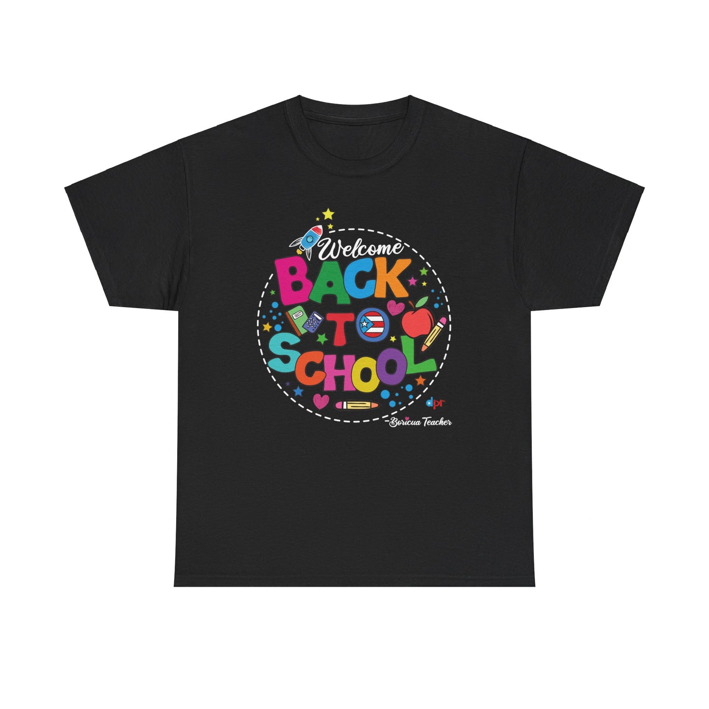 Welcome Back to School Boricua Teacher Heavy Cotton Tee