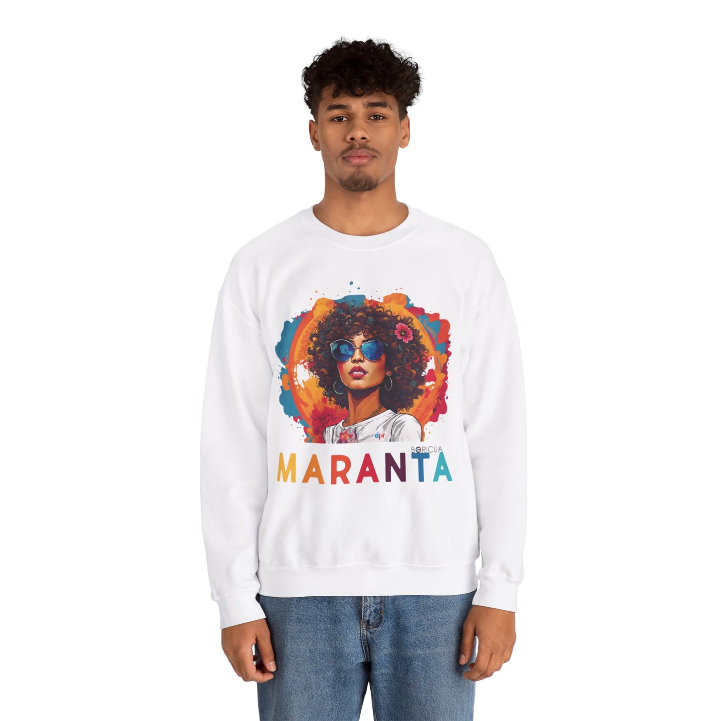 Maranta Boricua Girl Unisex Heavy Blend™ Crewneck Sweaters