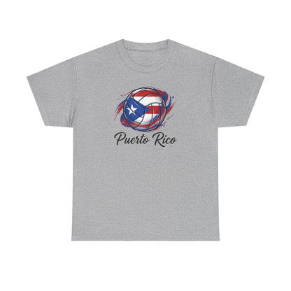 Puerto Rico Volleyball Flag | Unisex Heavy Cotton T-Shirt