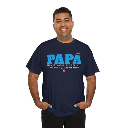 Papá My Hero Blue Heavy Cotton Tee