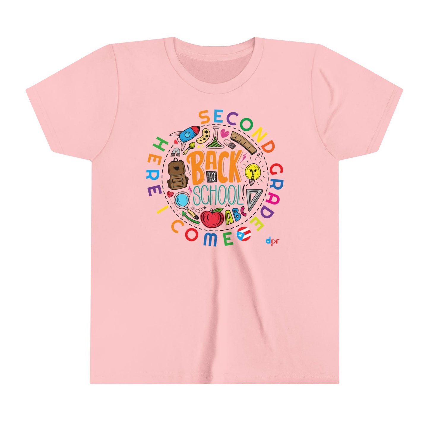 Second Grade Here I Come Back to Shool Boricua Youth Short Sleeve Tee