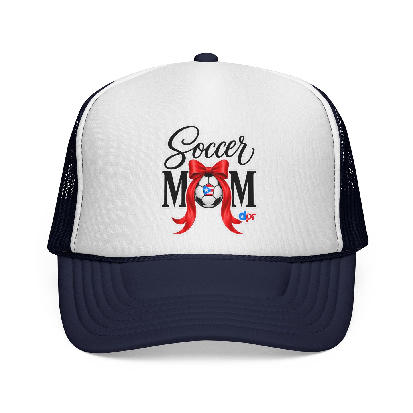 Soccer Mom Boricua Red Bow Puerto Rican Flag Trucker Caps FREE SHIPPING