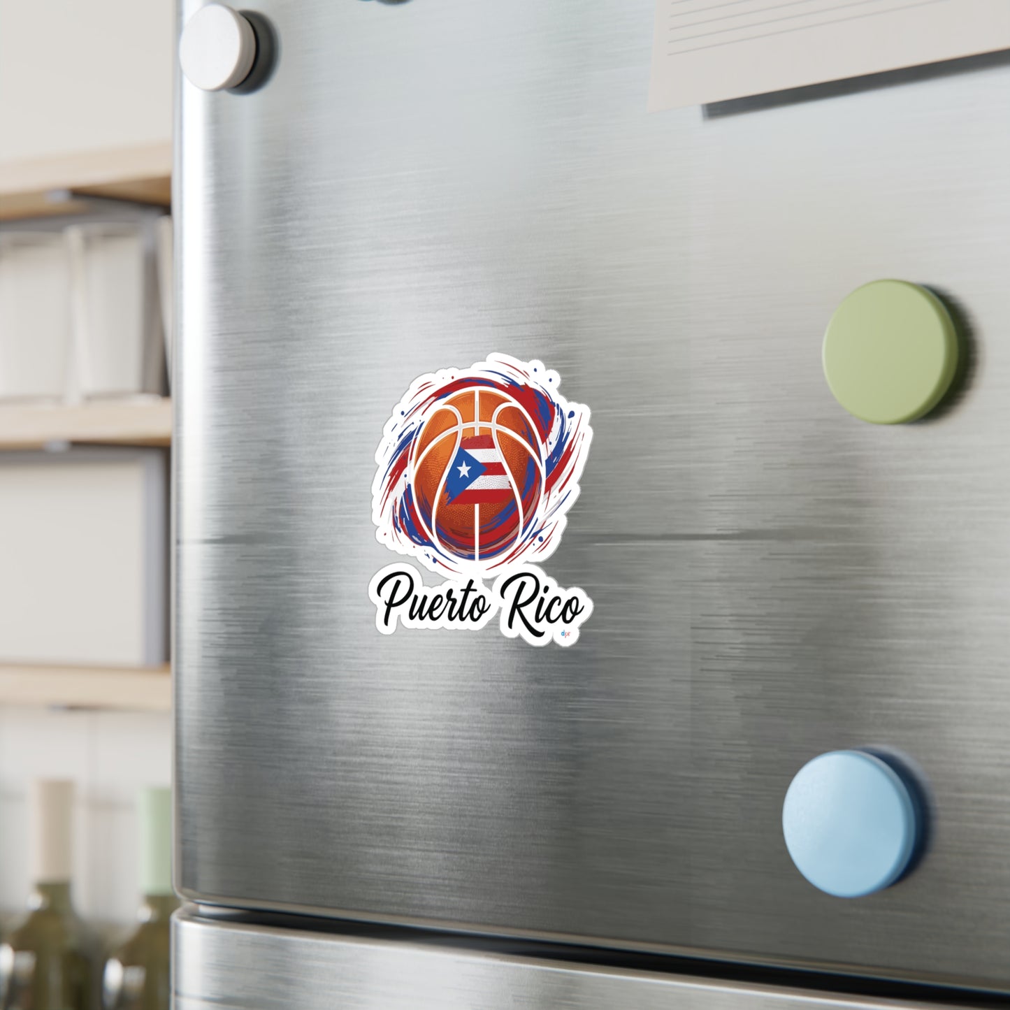 Puerto Rico Basketball Flag Waterproof Kiss-Cut Vinyl Decal