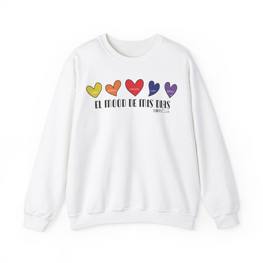 El Mood de mis días Boricua Heavy Blend™ Crewneck Sweaters