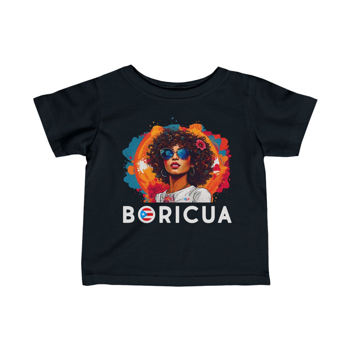 Boricua Girl Black Infant Fine Jersey Tee