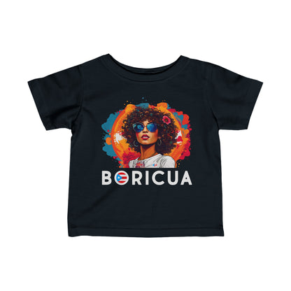 Boricua Girl Black Infant Fine Jersey Tee