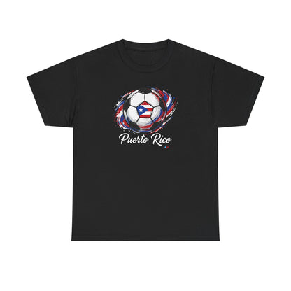 Puerto Rico Soccer Ball Flag | Unisex Heavy Cotton T-Shirt