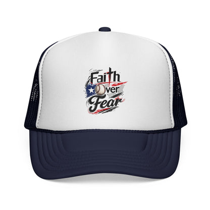Faith Over Fear Puerto Rican Flag Baseball Trucker Caps FREE SHIPPING