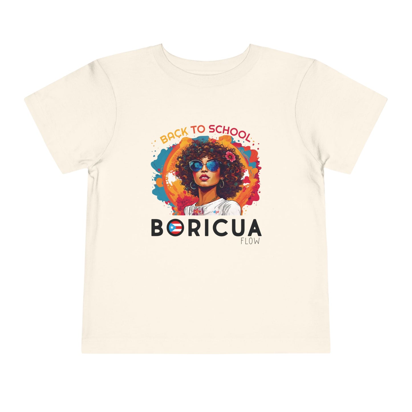 Back to School Boricua Girl Flow Black Toddler Short Sleeve Tee