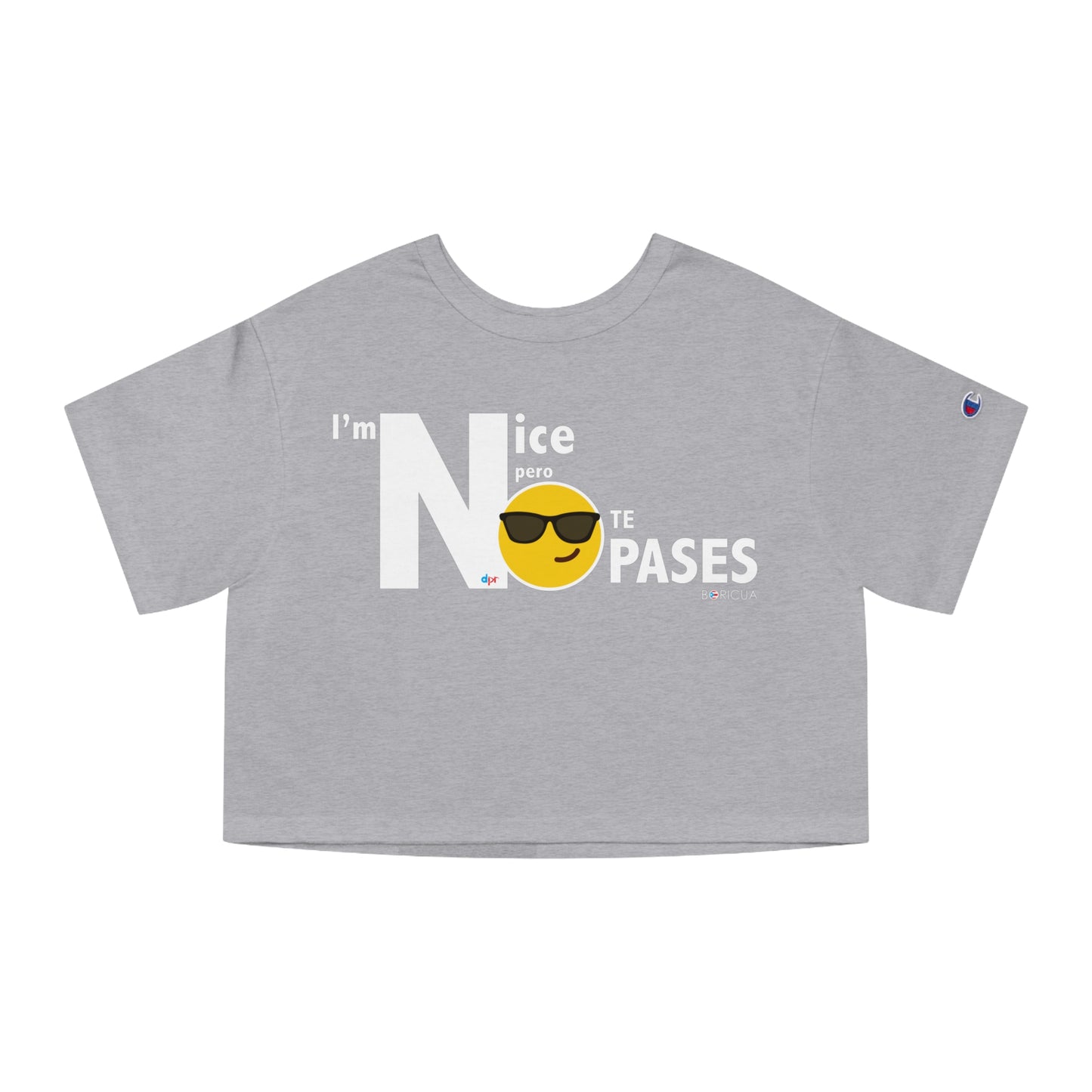 I'm Nice Boricua Flowy Cropped Tee