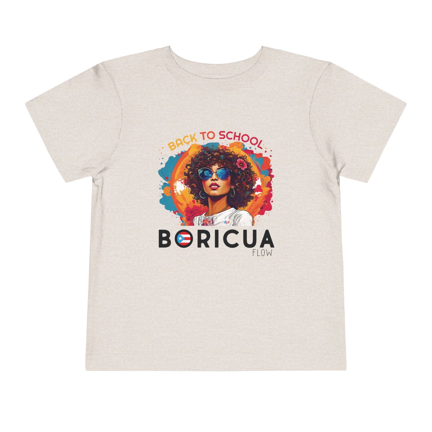 Back to School Boricua Girl Flow Black Toddler Short Sleeve Tee
