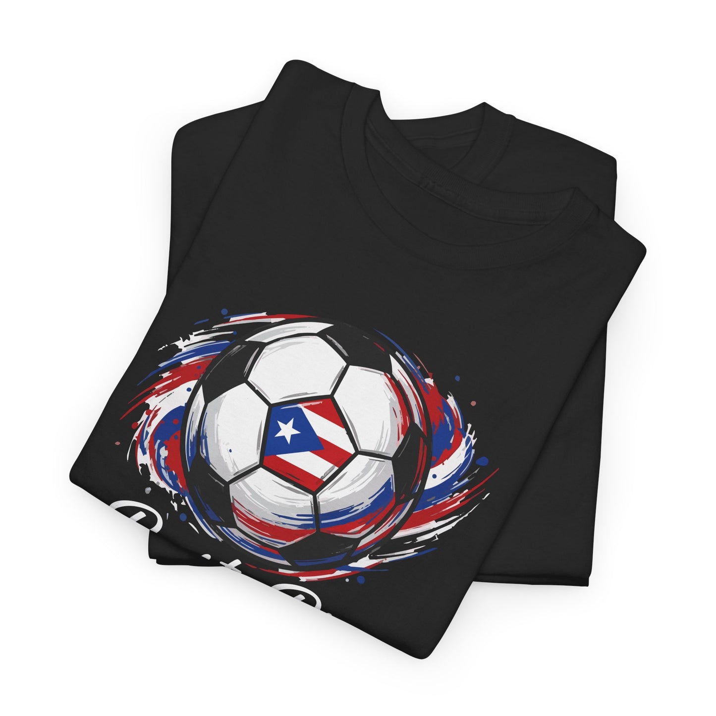 Puerto Rico Soccer Ball Flag | Unisex Heavy Cotton T-Shirt