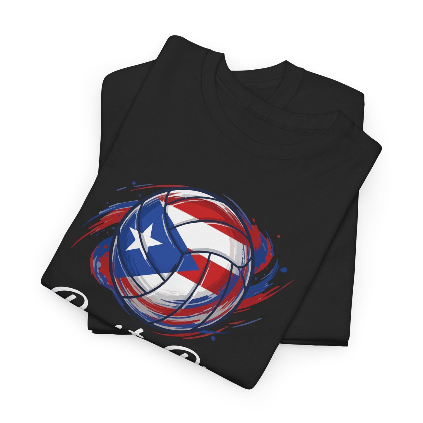 Puerto Rico Volleyball Flag | Unisex Heavy Cotton T-Shirt