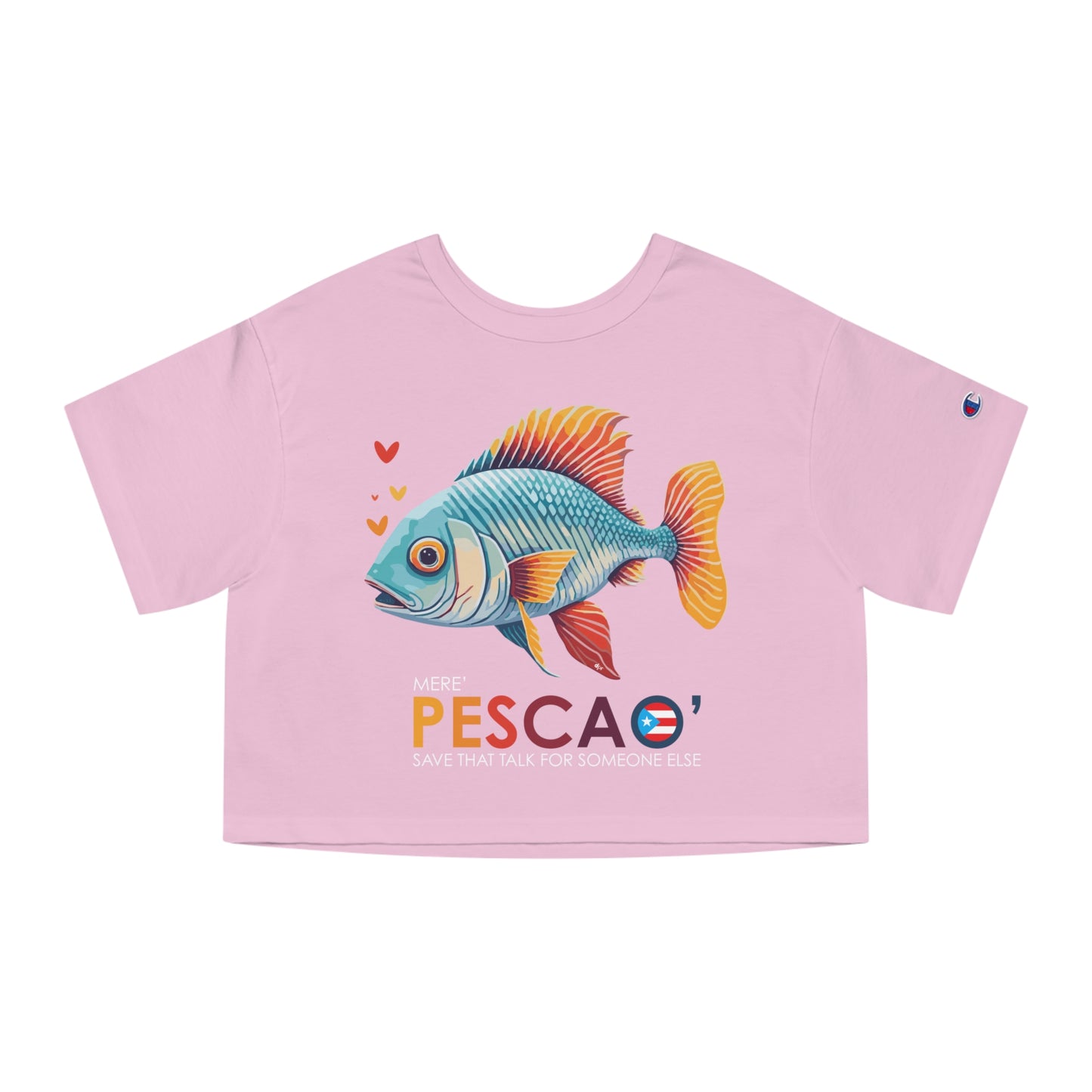 Mere' Pescao Save that Talk Flowy Cropped Tee