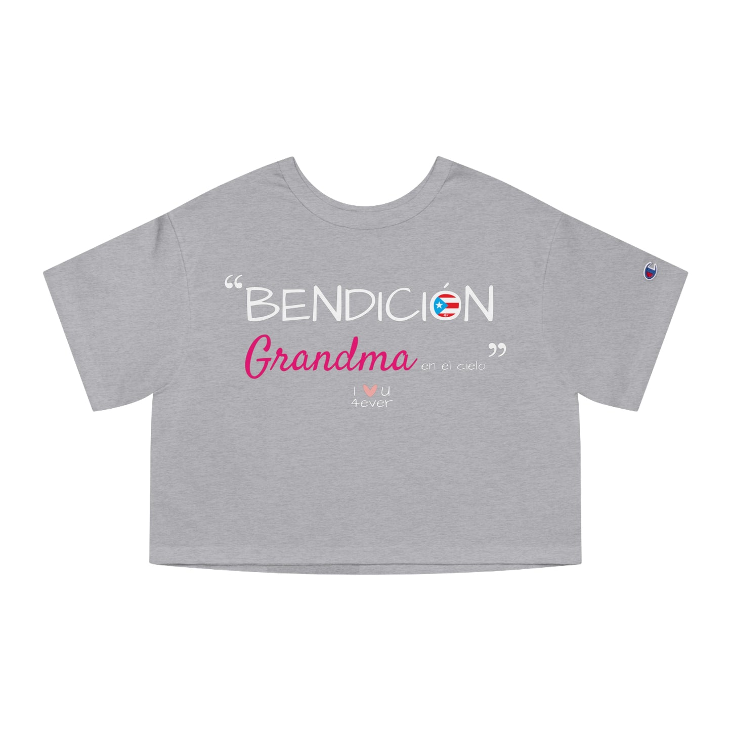Bendicion Grandma Boricua Flowy Cropped Tee