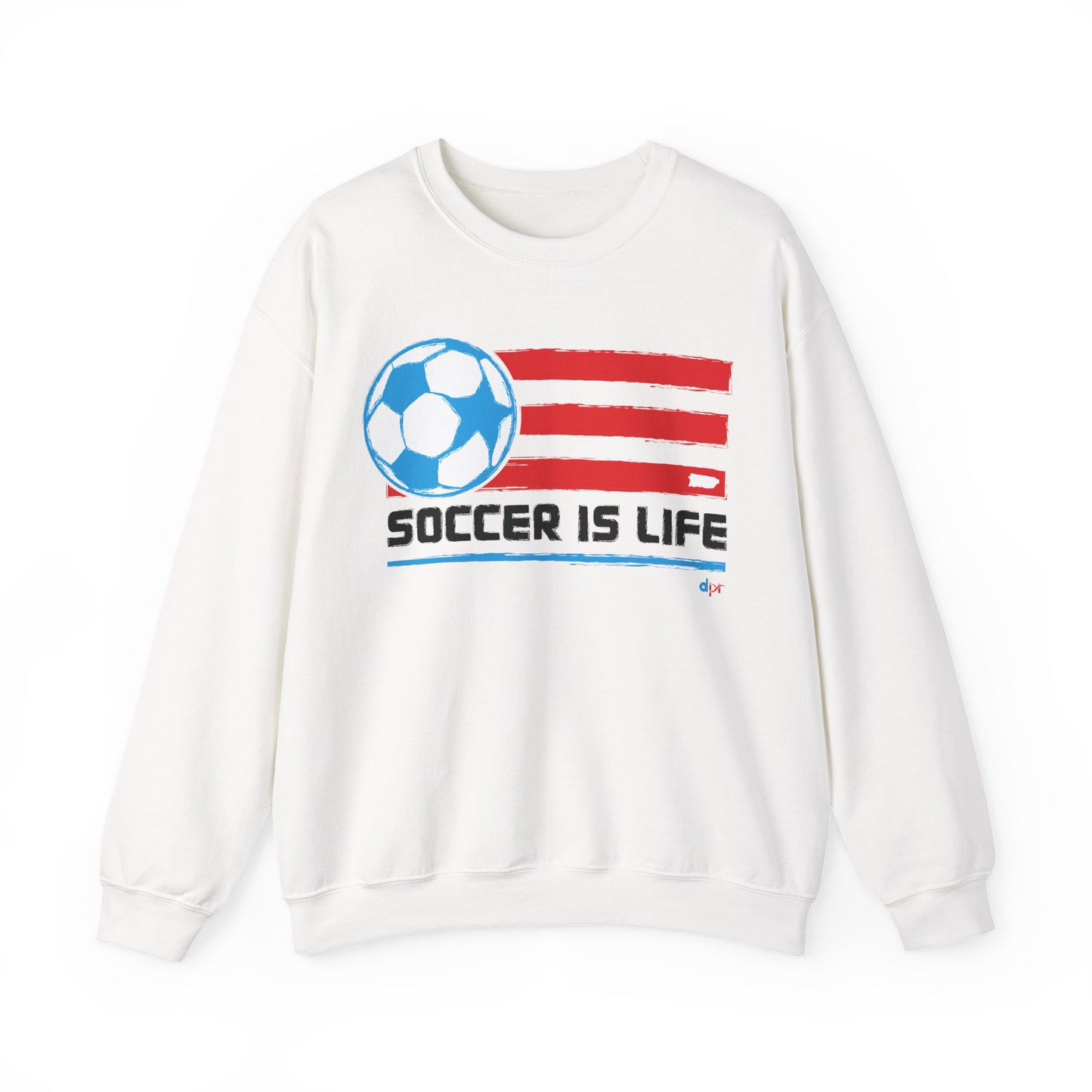 Soccer is life Puerto Rican Flag Heavy Blend™ Crewneck Sweatshirt