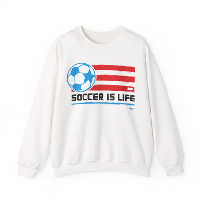 Soccer is life Puerto Rican Flag Heavy Blend™ Crewneck Sweatshirt