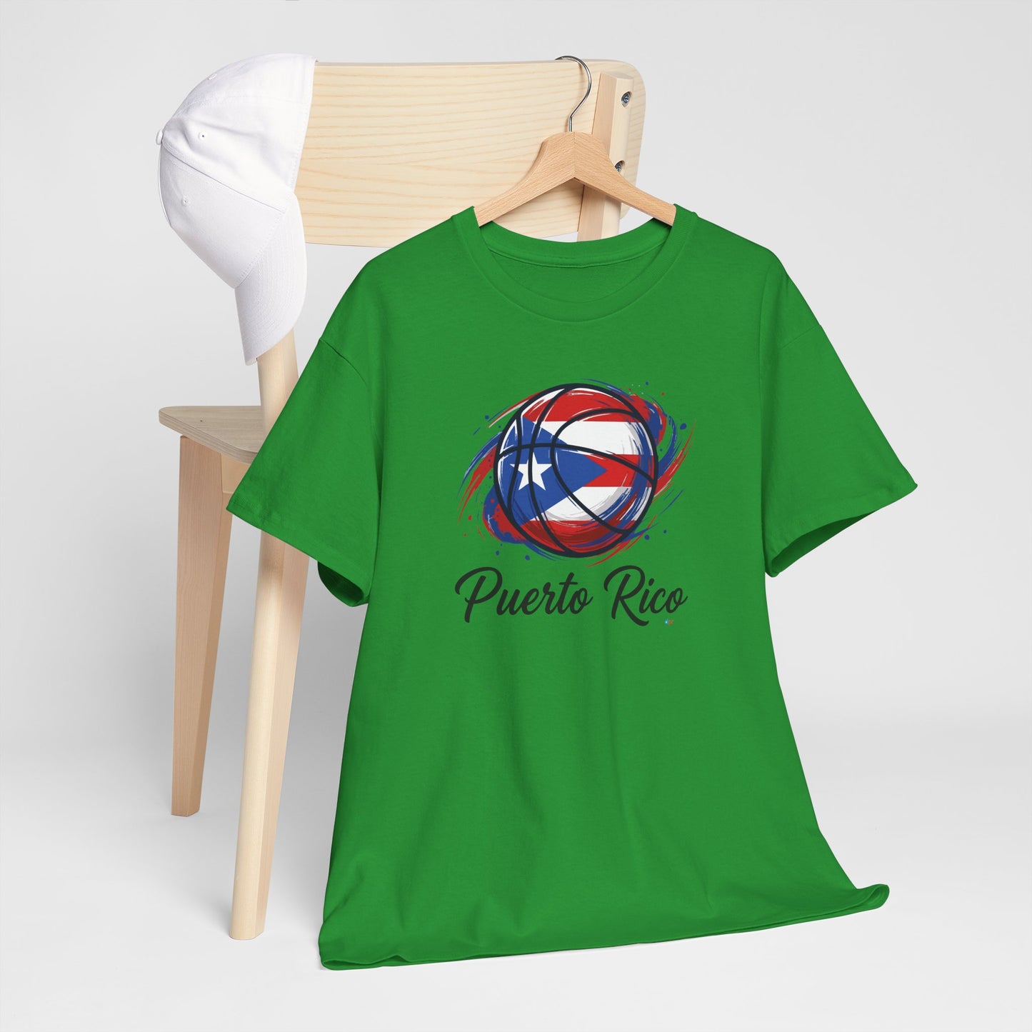 Puerto Rico Basketball Flag 2 | Unisex Heavy Cotton T-Shirt