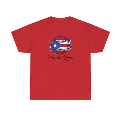 Puerto Rico Baseball Flag | Unisex Heavy Cotton T-Shirt