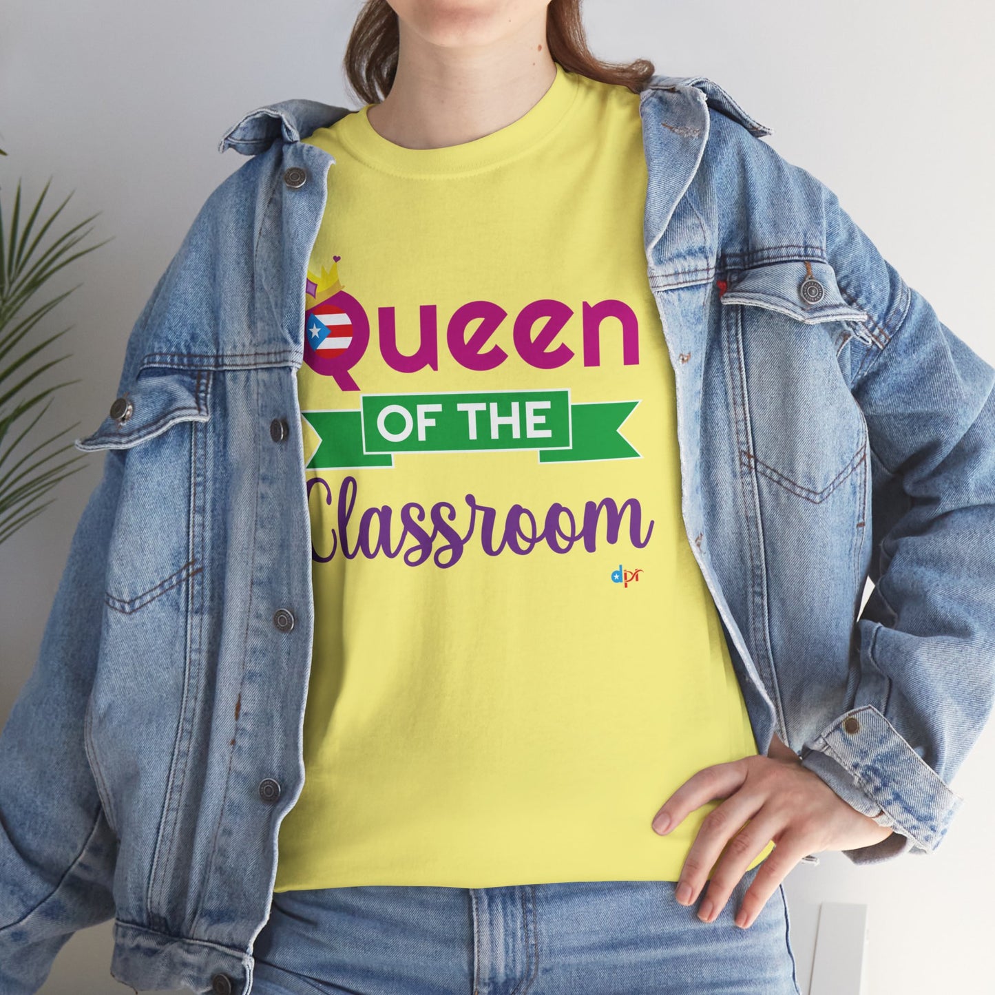 Queen of the Classroom - Back to School Boricua Teacher Heavy Cotton Tee