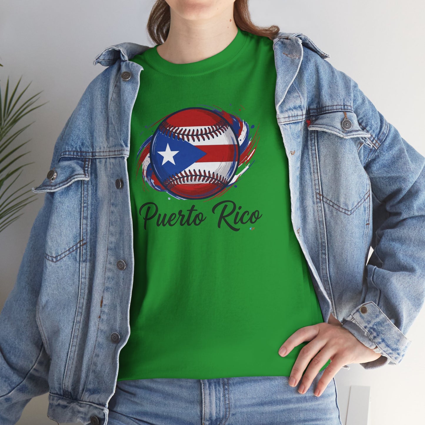 Puerto Rico Baseball Flag | Unisex Heavy Cotton T-Shirt