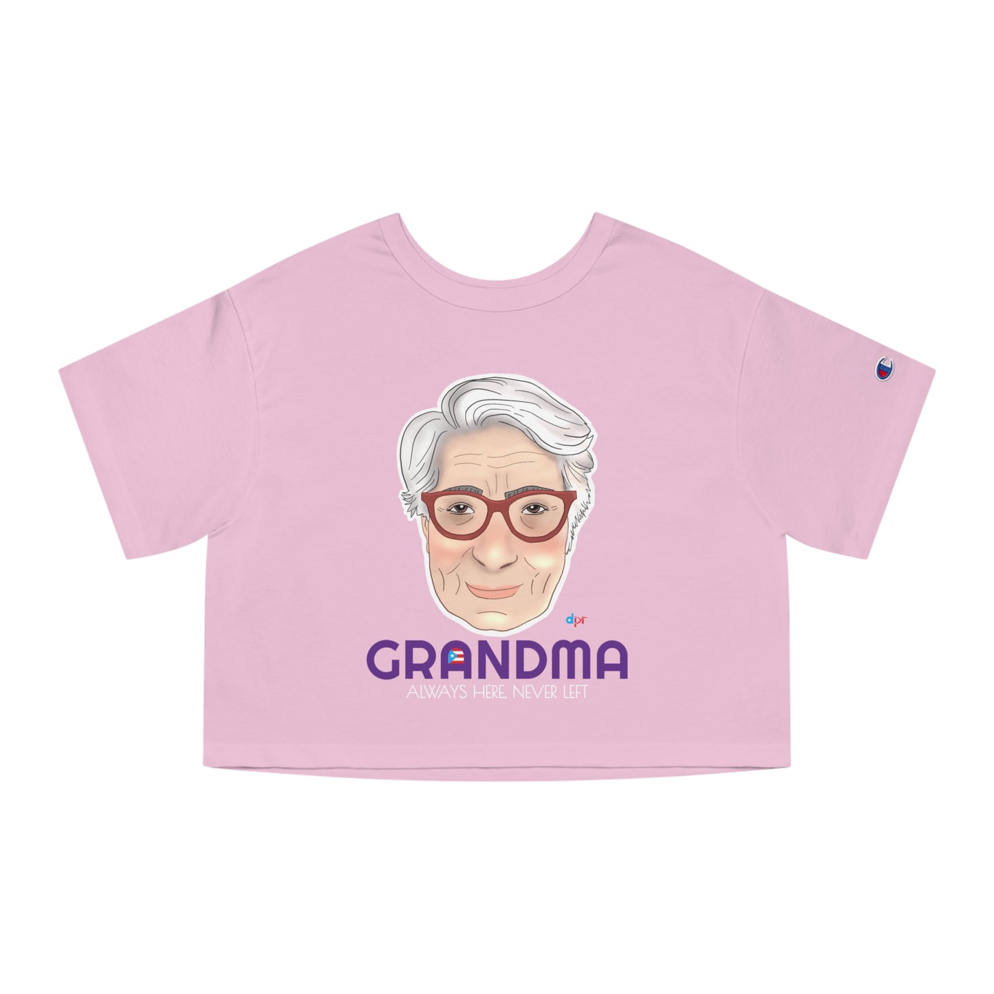 Abuela Boricua Always Here Never Left Women's Flowy Cropped Tee