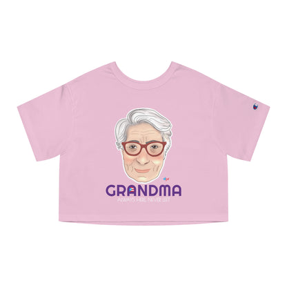 Abuela Boricua Always Here Never Left Women's Flowy Cropped Tee