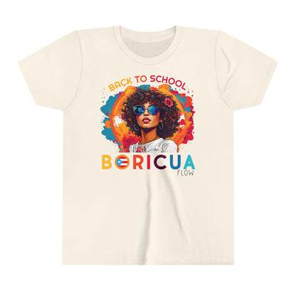Back to School Boricua Girl Flow Youth Short Sleeve Tee