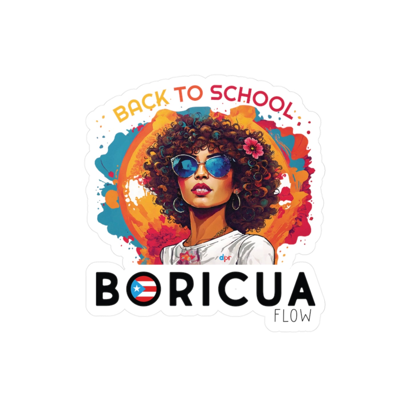 Back to School Boricua Girl Flow Black Kiss-Cut Vinyl Decals