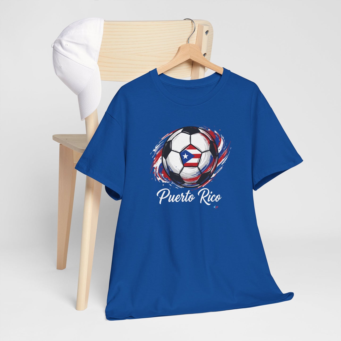 Puerto Rico Soccer Ball Flag | Unisex Heavy Cotton T-Shirt
