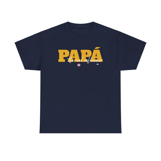 Papá The Real Influencer Yellow Heavy Cotton Tee
