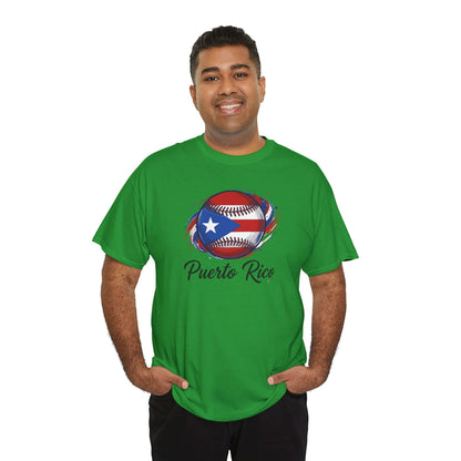 Puerto Rico Baseball Flag | Unisex Heavy Cotton T-Shirt