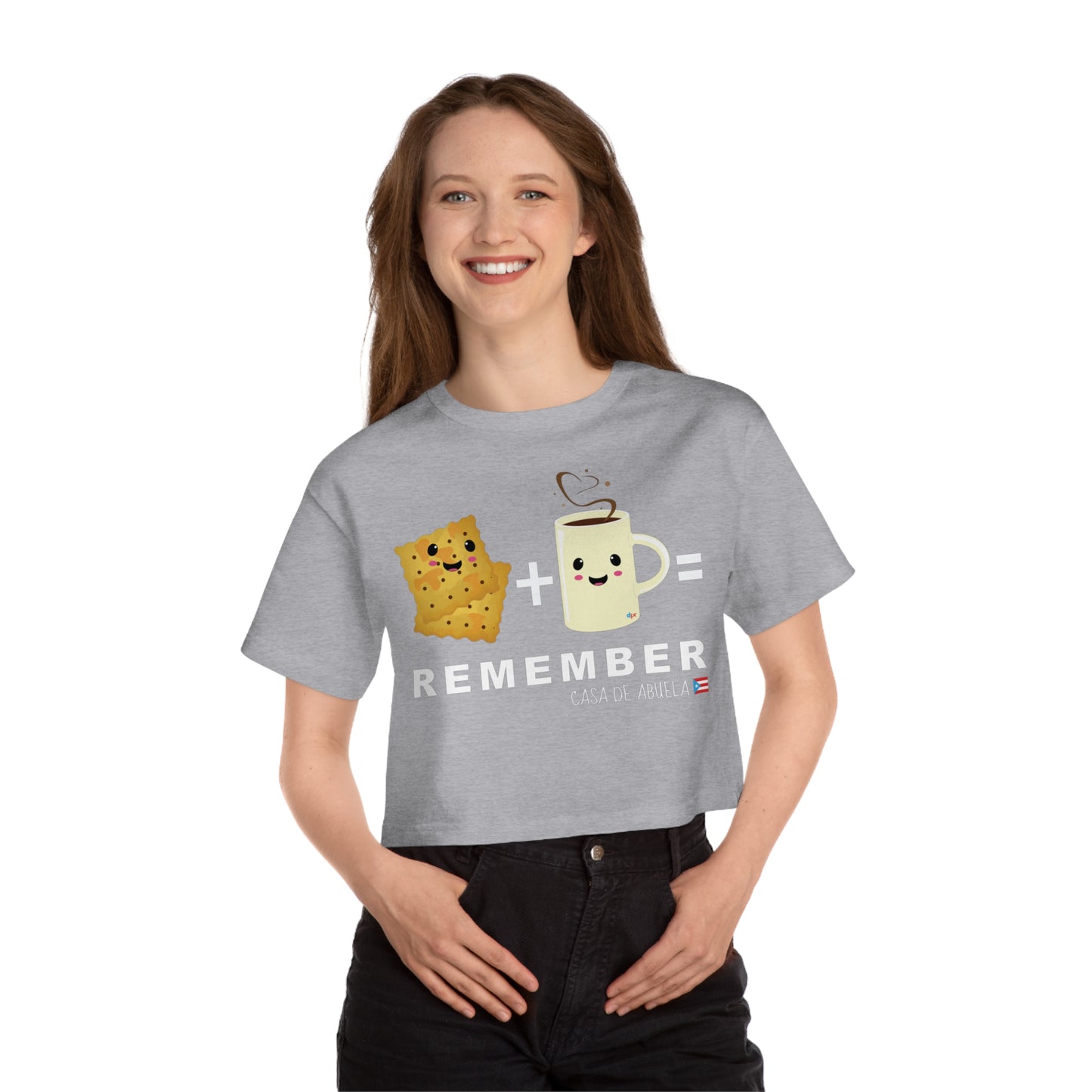 Crackers & Coffee REMEMBER ABUELA Flowy Cropped Tee