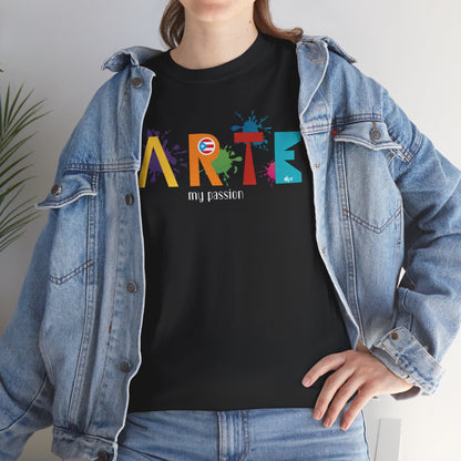 Arte My Passion Bandera Puerto Rico Unisex Heavy Cotton Tee