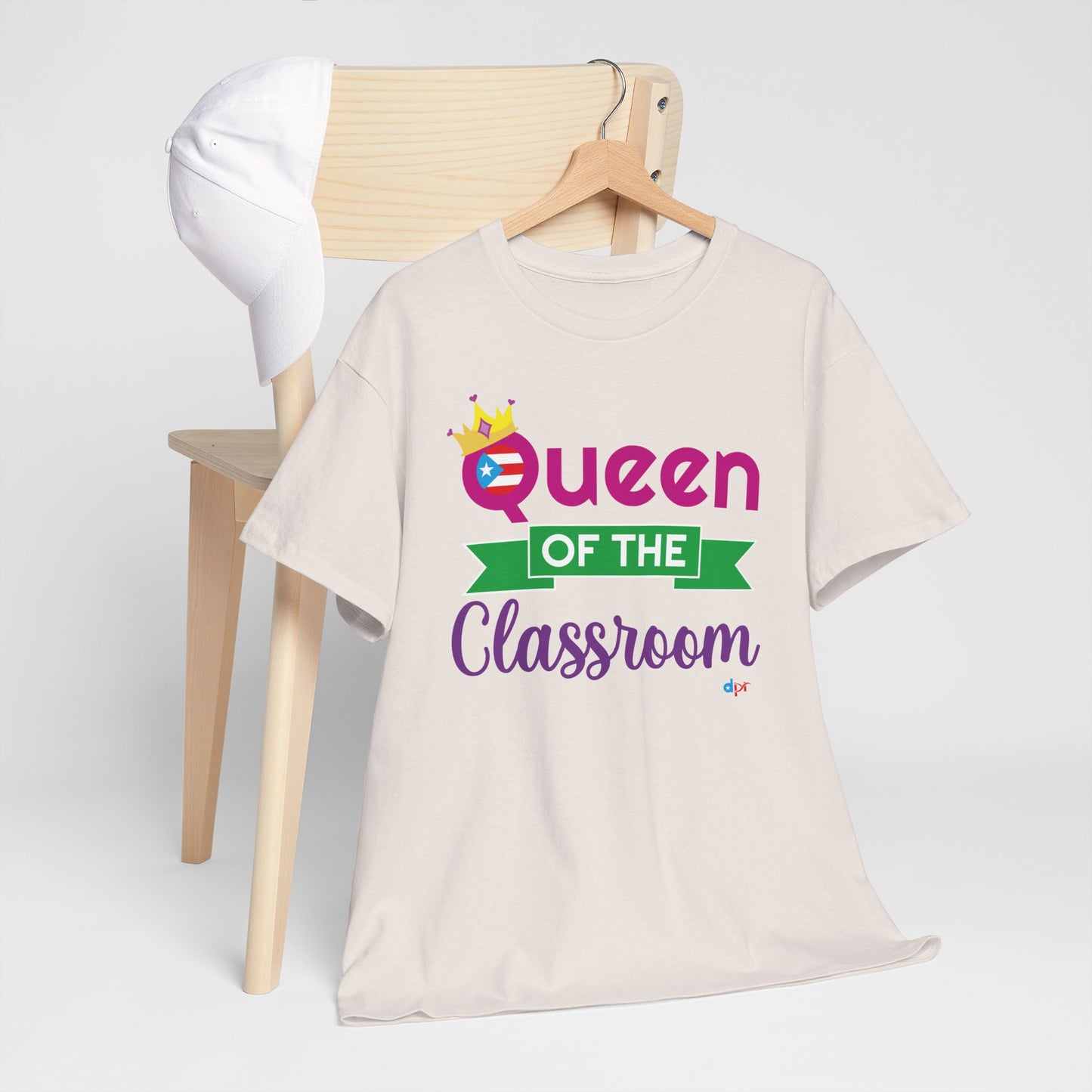 Queen of the Classroom - Back to School Boricua Teacher Heavy Cotton Tee