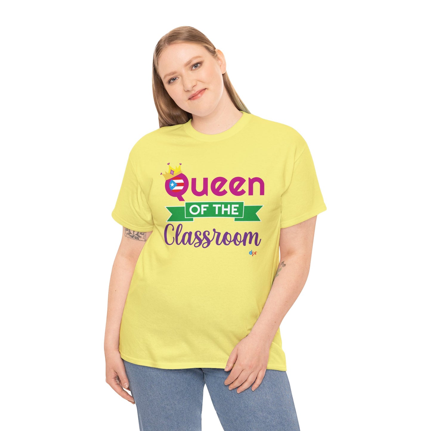 Queen of the Classroom - Back to School Boricua Teacher Heavy Cotton Tee