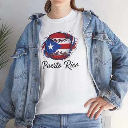 Puerto Rico Baseball Flag | Unisex Heavy Cotton T-Shirt