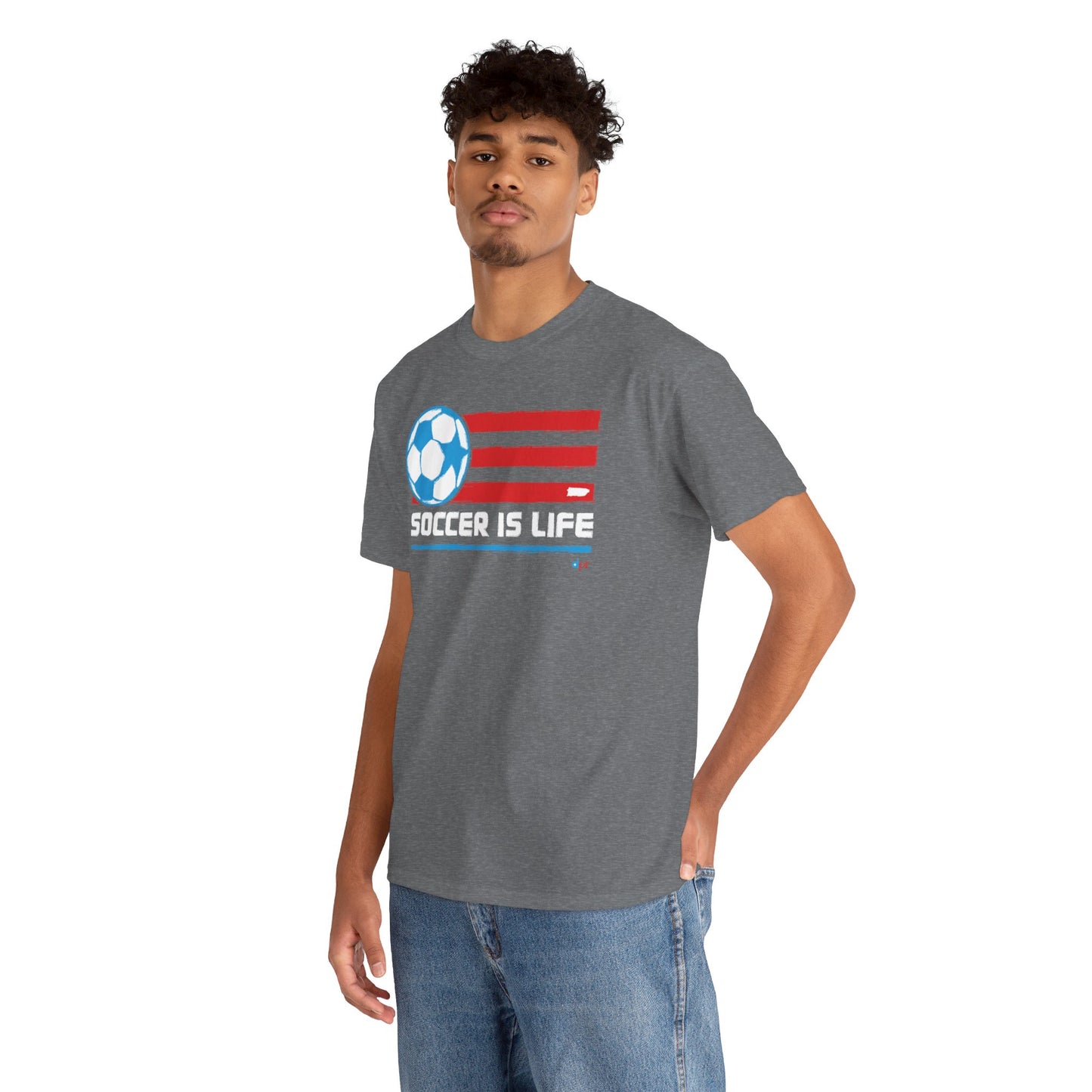 Soccer is Life Colors Unisex Heavy Cotton Tee