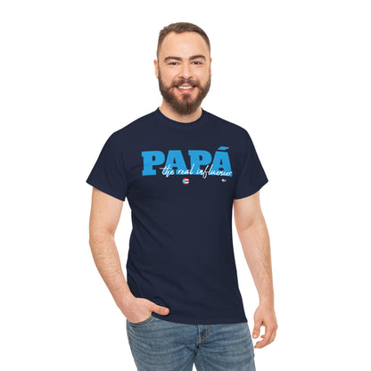 Papá The Real Influencer Blue Heavy Cotton Tee