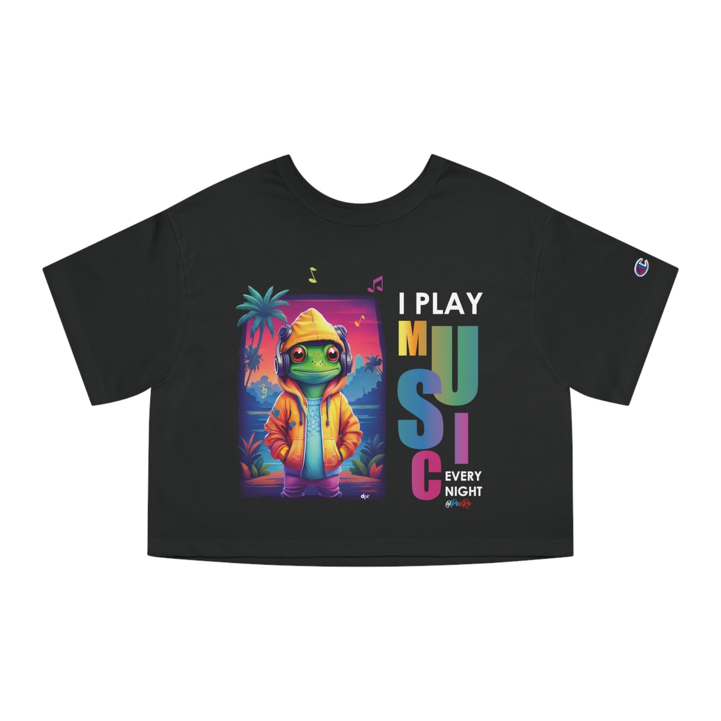 I Play Music Every Night Flowy Cropped Tee