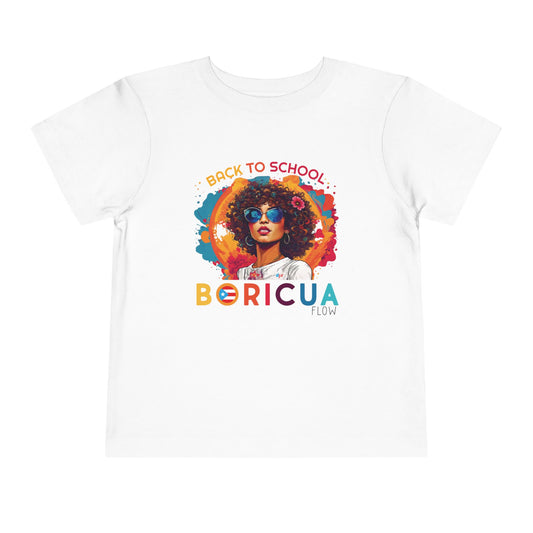 Back to School Boricua Girl Flow Toddler Short Sleeve Tee