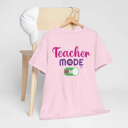Teacher Mode ON - Back to School Boricua Teacher Heavy Cotton Tee