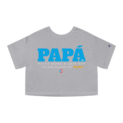 Papá My Hero Blue Women's Flowy Cropped Tee