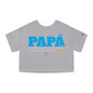 Papá My Hero Blue Women's Flowy Cropped Tee