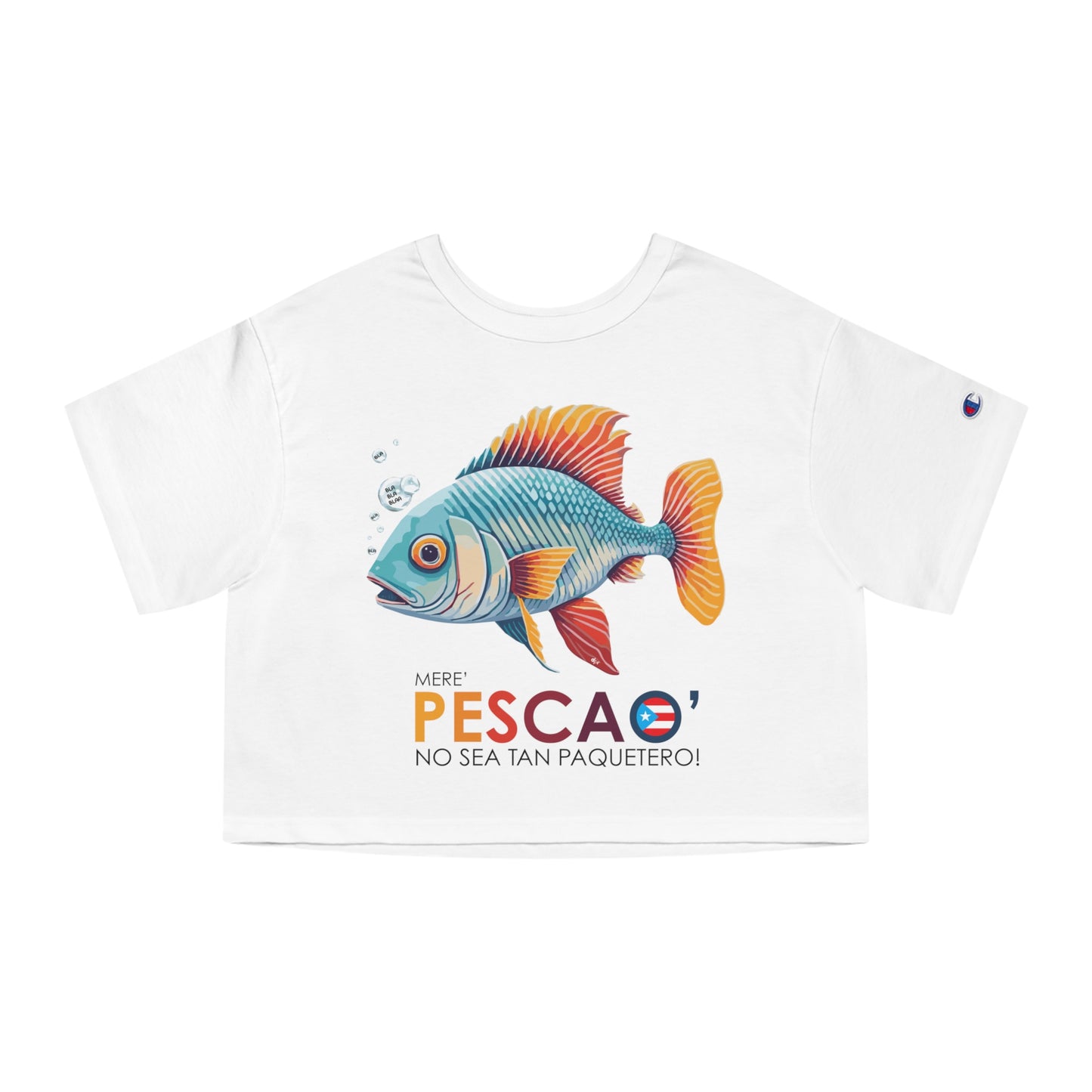 Mere' Pescao No seas tan Paquetero Flowy Cropped Tee
