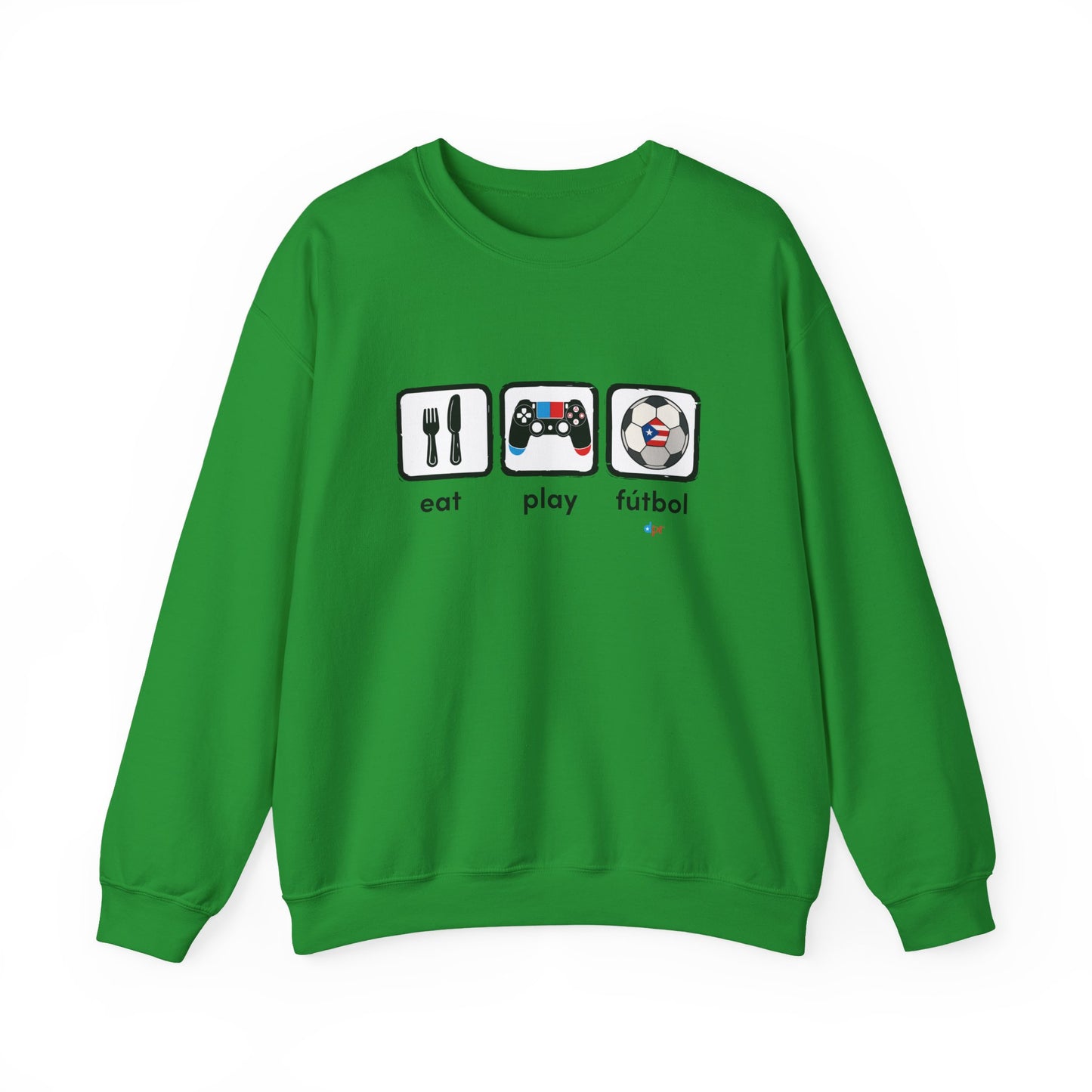 Eat Play Soccer Puerto Rican Flag Heavy Blend™ Crewneck Sweatshirt