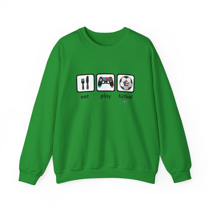 Eat Play Soccer Puerto Rican Flag Heavy Blend™ Crewneck Sweatshirt